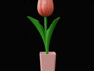 Tulip Flower 3D Print Model  3D print model