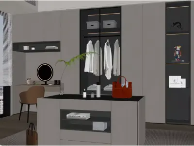 Modern Light Luxury Cloakroom 3D model