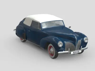 Lincoln Zephyr Continental 1939 Low-poly 3D model