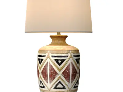 Rustic Southwest Country Nightstand bedside Provence Table Lamp 3D model