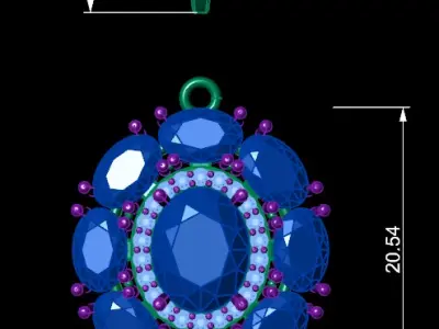 Beautifaul gold oval pendant design 3D print model