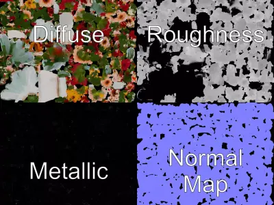 Vibrant Flower Bouquet model pack Low-poly 3D model