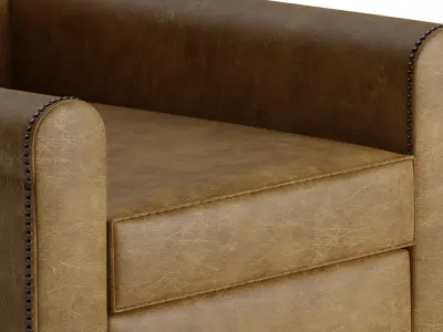 Obsidian upright club chair 3D model