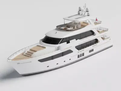Luxury Motor Yacht Watercraft- 3D Model 3D model