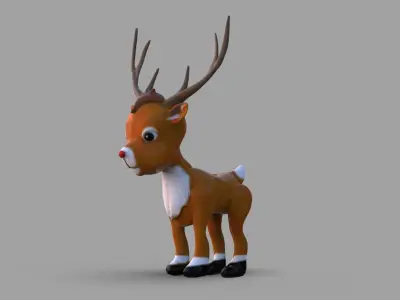 Cute Reindeer Low-poly 3D model