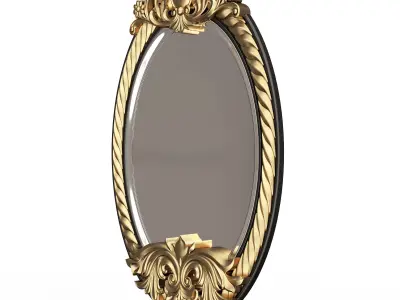 Carved Classic Mirror 011 Low-poly 3D model