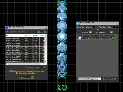U Shaped Eternity Ring 2 point 7 mm stone size swiss 10 and EU50 3D print model