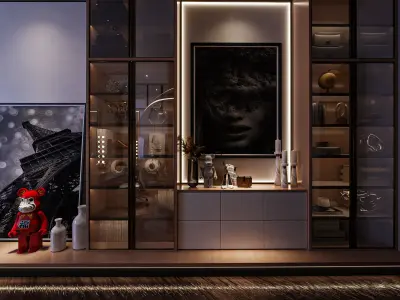 Bedroom Japandi Style Low-poly 3D model