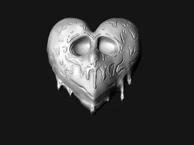 Heart Pendant 06 3D print model