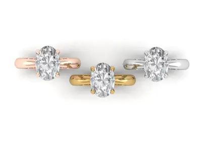 Classic Solitaire Diamond Ring 3D print model