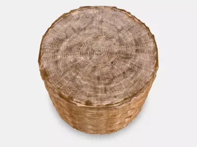 TOLKNING Pouffe with storage Low-poly 3D model