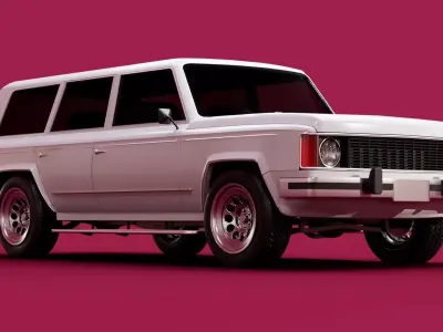 Generic 80s SUV Low-poly 3D model