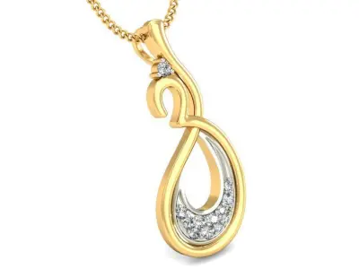 Solitaire Women Pendant 3dm STL OBJ FBX Renders Details 3D print model 80
