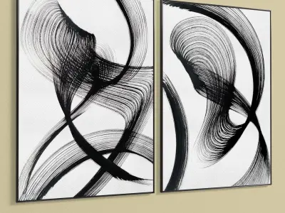 Plaster Two Photo Frame 283 Low-poly 3D model