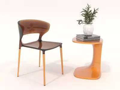 Modern Coffee Table and Chair 4 3D model