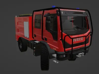 Iveco Eurocargo 150-280 Firetruck Low-poly 3D model