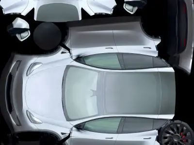 Tesla Model Y 2023 Low-poly 3D model