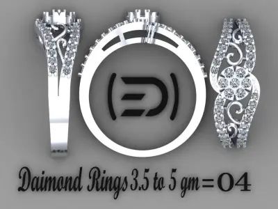 Diamond Rings 50 3D print model