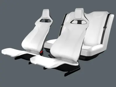 Tesla Roadster 2020 seats 3D model