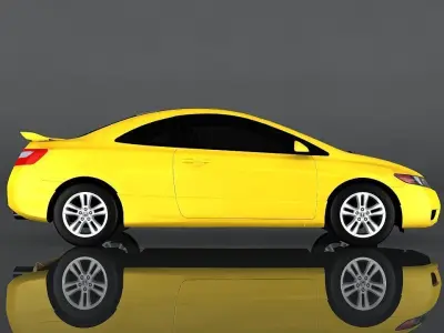 Honda Civic SI Coupe Low-poly 3D model