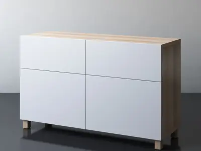 BESTA Storage combination with doors and drawers 3D model