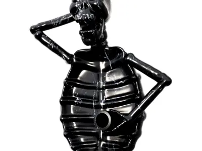 Skull Design Ashtray 01 3D model