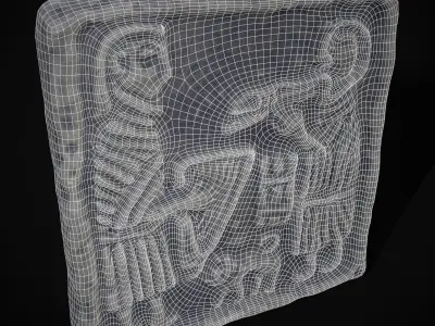 Musicians Relief Sculpture Low-poly 3D model
