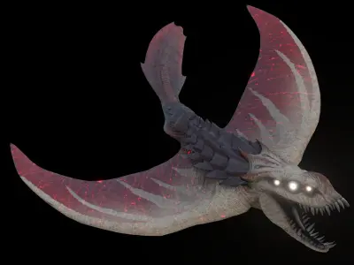 Fantasy Pack Flying Manta Monster Low-poly 3D model