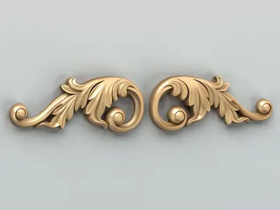Carved decor corner 011 3D model