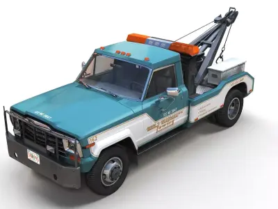 Jeep J20 Holmes tow truck Low-poly 3D model