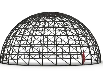Dome wire-frame structure with Diagonal reinforcement v3 3D model