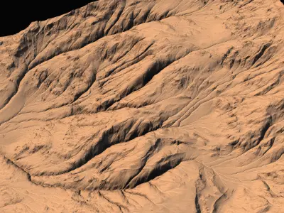 High-polly Desert Mountain Side 3D model