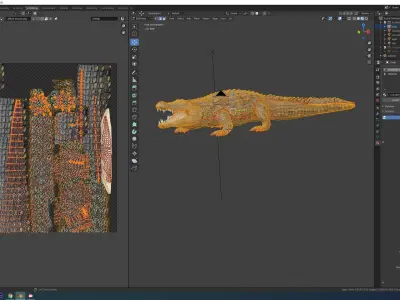 Aligator real measure 3D model