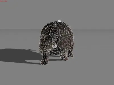 Hippopotamus Animal Low-poly 3D model