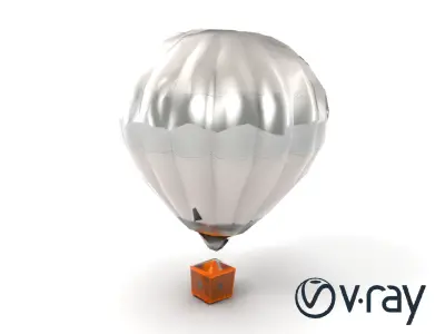 Futuristic Metallic Hot Air Balloon model pack Low-poly 3D model
