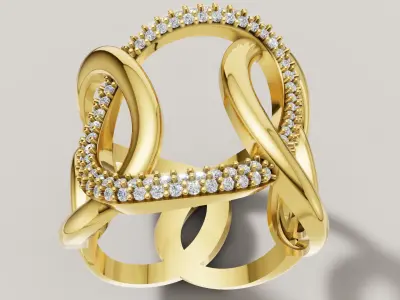 Women Ring 3D print model C 92 3D print model