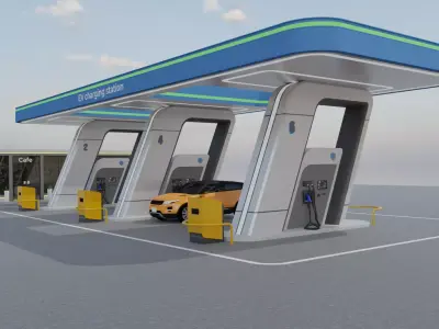 Electric Vehicle Charging Station 3 3D model