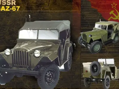 GAZ-67 jeep 3D model