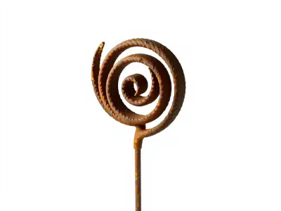 Rustic Metal Spiral Ornament Model Pack Low-poly 3D model