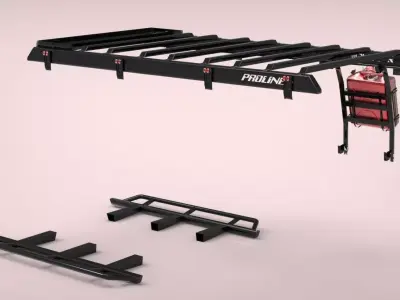 PROLINE rack and running boards for Land Cruiser J76 Low-poly 3D model