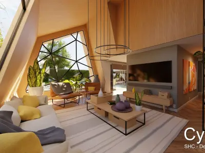 Modern villa 2021 Blender Eevee and Cycles 3 Low-poly 3D model