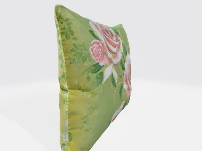 pillow with a vibrant green background 3D model