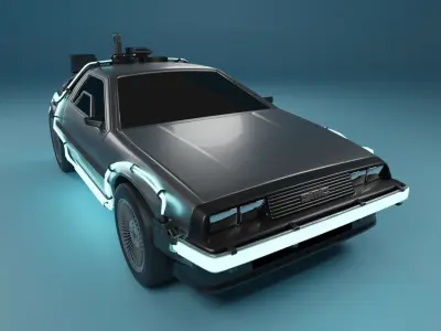 Delorean Time Machine Rigged 3D model