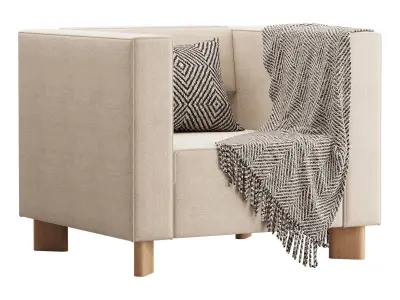 Armchair Hermes Velvet Light 3D model