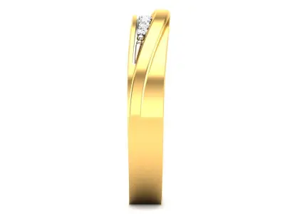 Band 3dm Render Details gold diamond wedding ring 3D print model