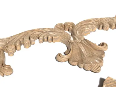 Cartouche-039 three ornate carvings 3D model