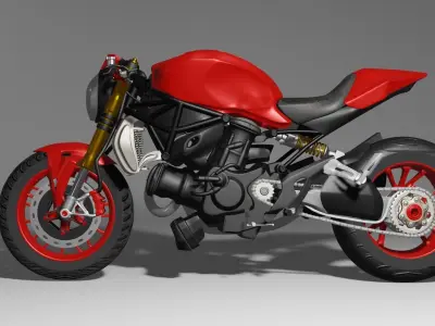 DUCATI MONSTER 1200 Cafe Racer Low-poly 3D model