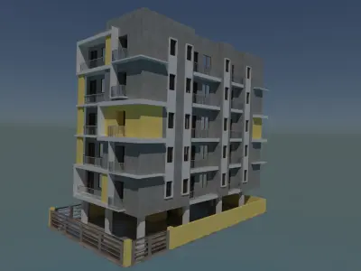 Modern Indian Apartment 01 Low-poly 3D model