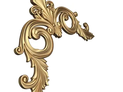 Corner Carved Plaster Molding Decoration 022 Low-poly 3D model