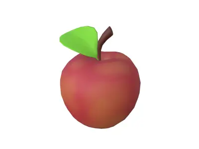 Apple with leaf Free low-poly 3D model